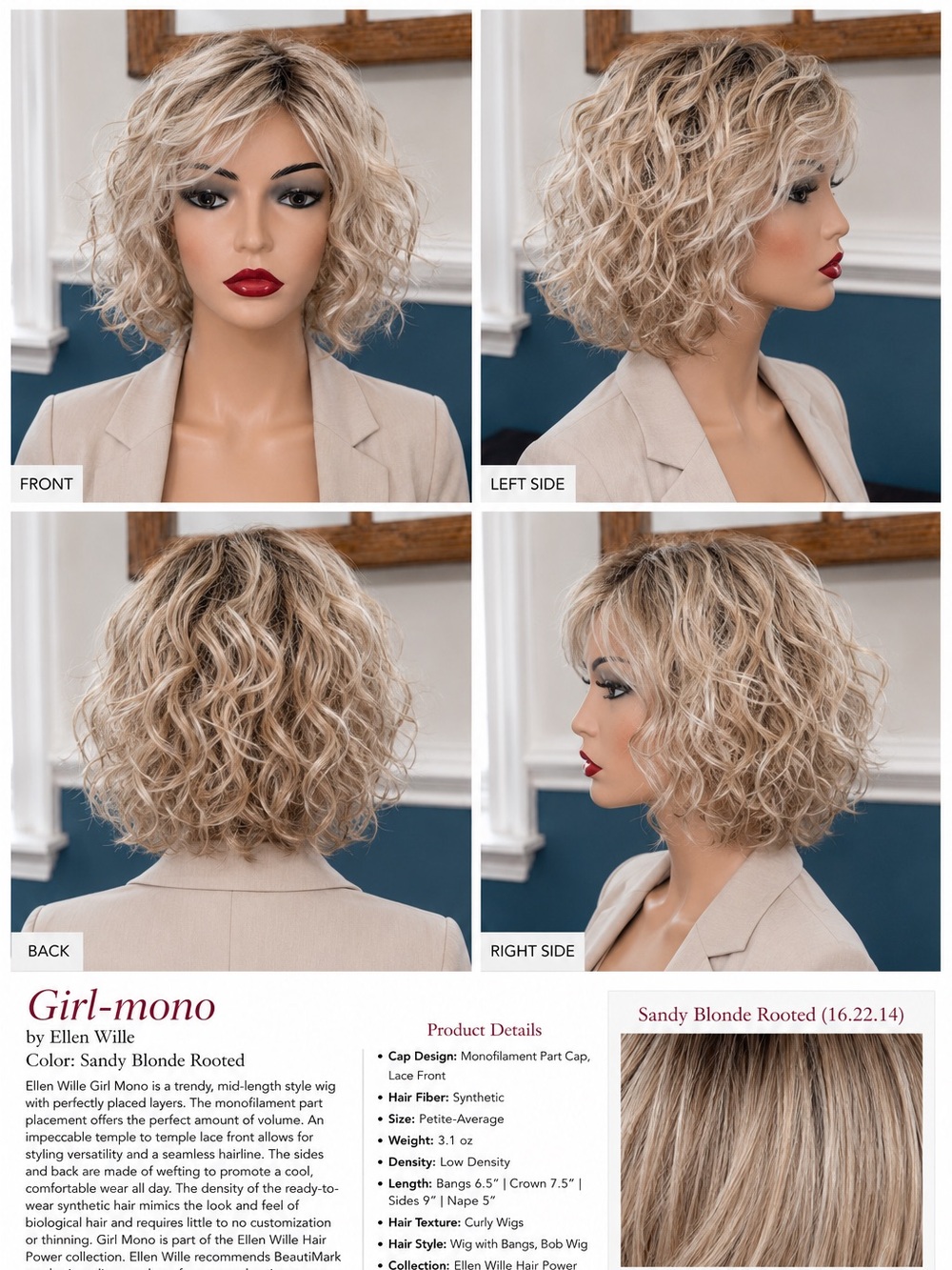 Girl Mono PETITE- AVERAGE by Ellen Wille in Sandy Blonde-R 16.22.14